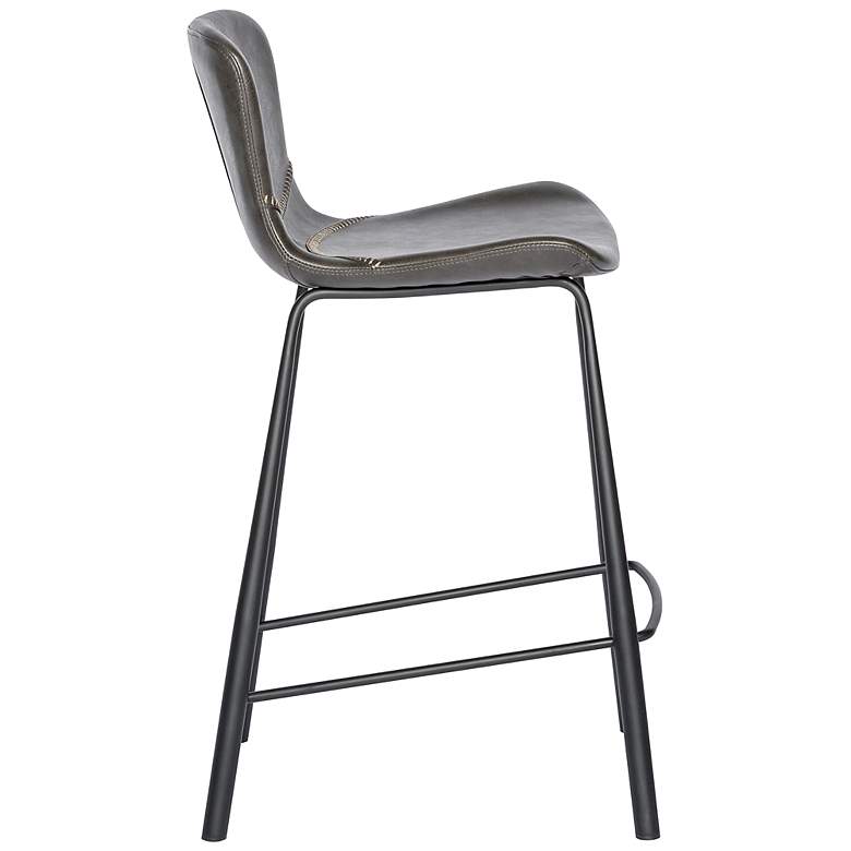 Image 5 Melody 25 3/4 inch Dark Gray Leatherette Counter Stool more views