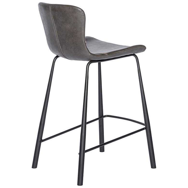 Image 6 Melody 25 3/4 inch Dark Gray Leatherette Counter Stool more views