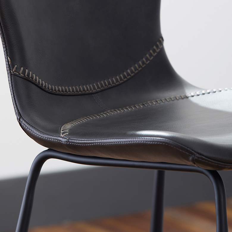 Image 3 Melody 30" Dark Gray Leatherette Bar Stool more views