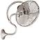 Melody Brushed Nickel Finish Caged Wall Mount Fan