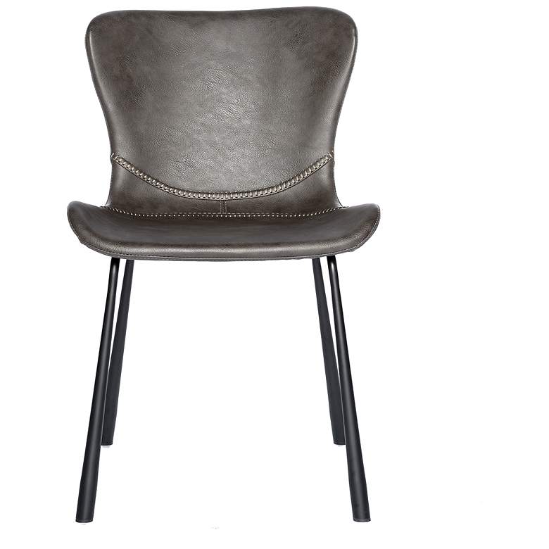 Image 2 Melody Dark Gray Leatherette Side Chair more views