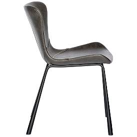 Image3 of Melody Dark Gray Leatherette Side Chair more views