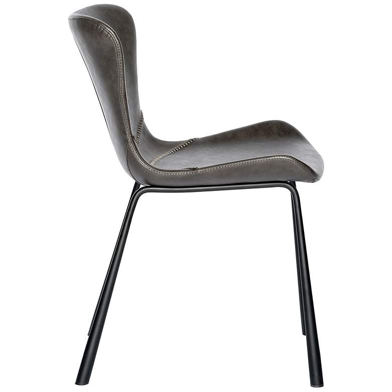Image 3 Melody Dark Gray Leatherette Side Chair more views
