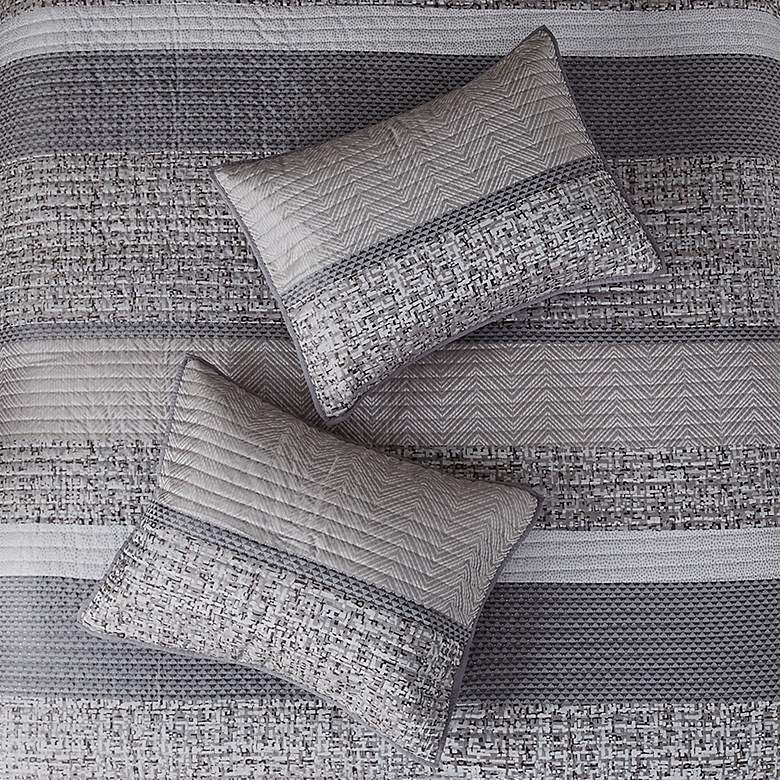 Image 6 Melody Gray Taupe 6-Piece Full/Queen Coverlet Set more views