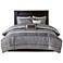 Melody Gray Taupe Striped 7-Piece Comforter Bed Set