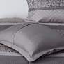 Melody Gray Taupe Striped 7-Piece Queen Comforter Bed Set