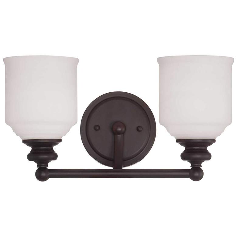 Image 1 Melrose 2-Light Bathroom Vanity Light in English Bronze