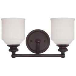 Melrose 2-Light Bathroom Vanity Light in English Bronze
