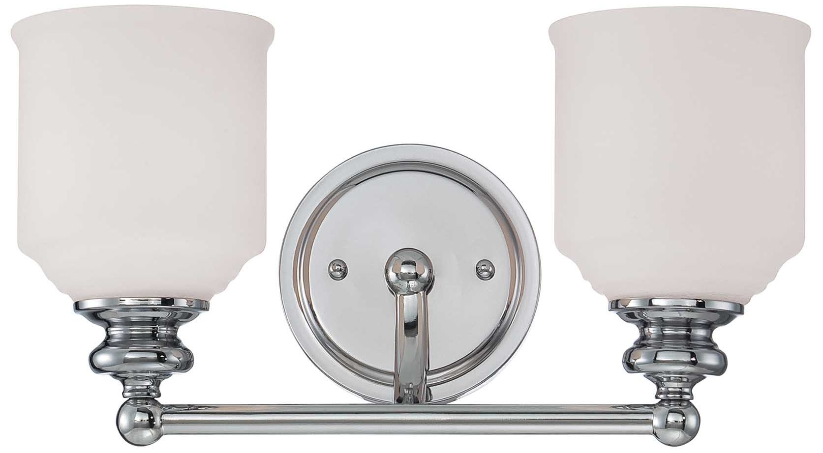 Image 2 Melrose 2-Light Bathroom Vanity Light in Polished Chrome