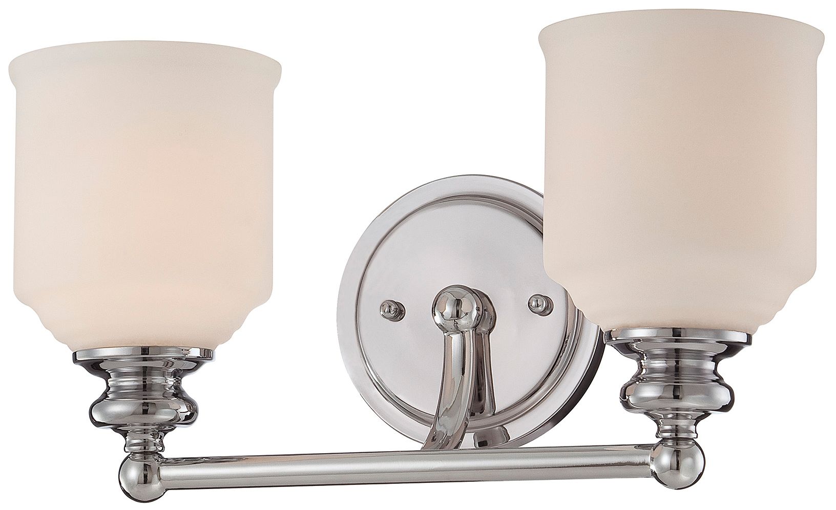 Image 3 Melrose 2-Light Bathroom Vanity Light in Polished Chrome more views