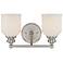 Melrose 2-Light Bathroom Vanity Light in Satin Nickel