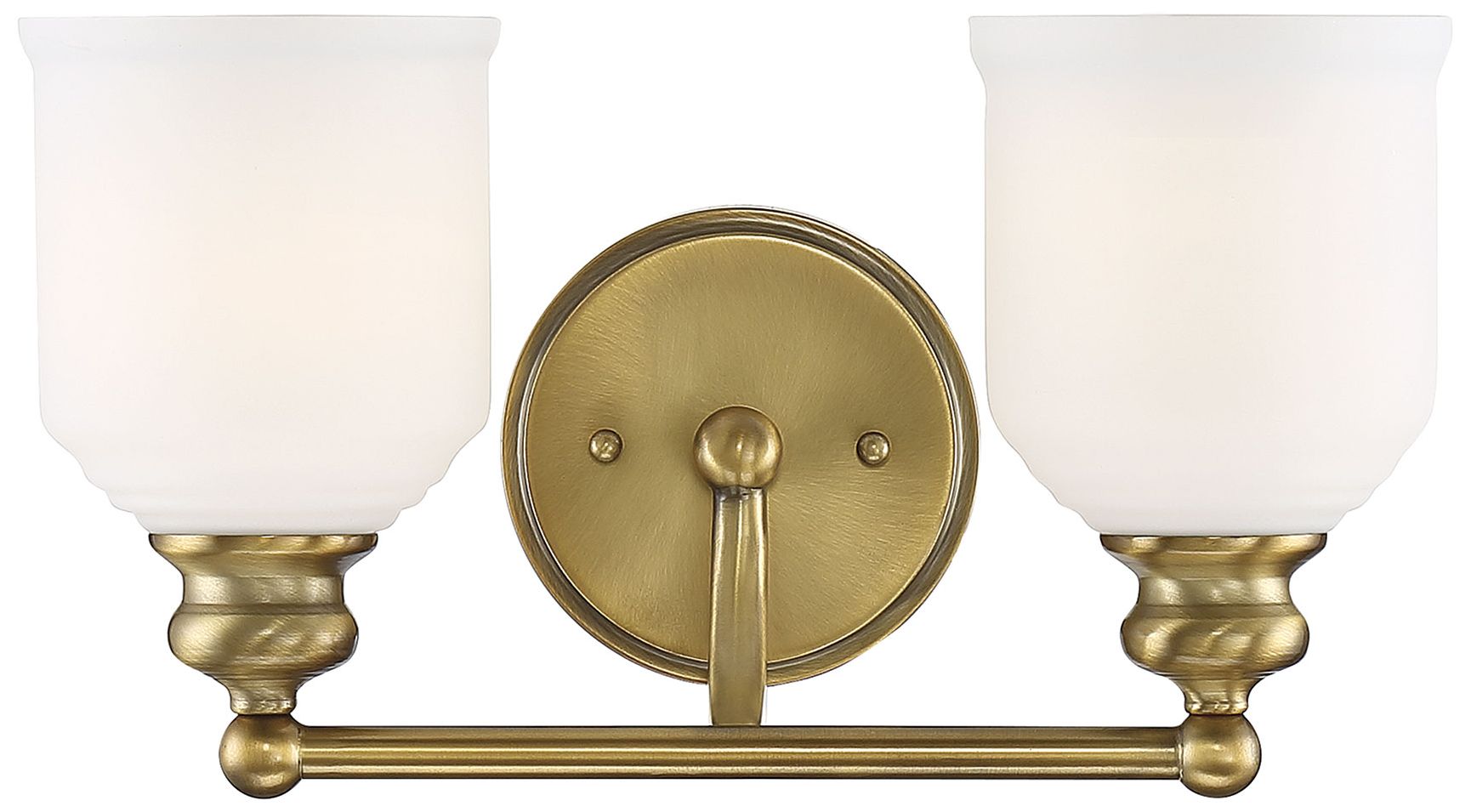 Melrose 2-Light Bathroom Vanity Light in Warm Brass