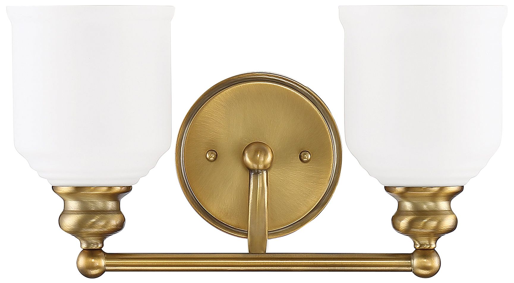 Image 2 Melrose 2-Light Bathroom Vanity Light in Warm Brass more views