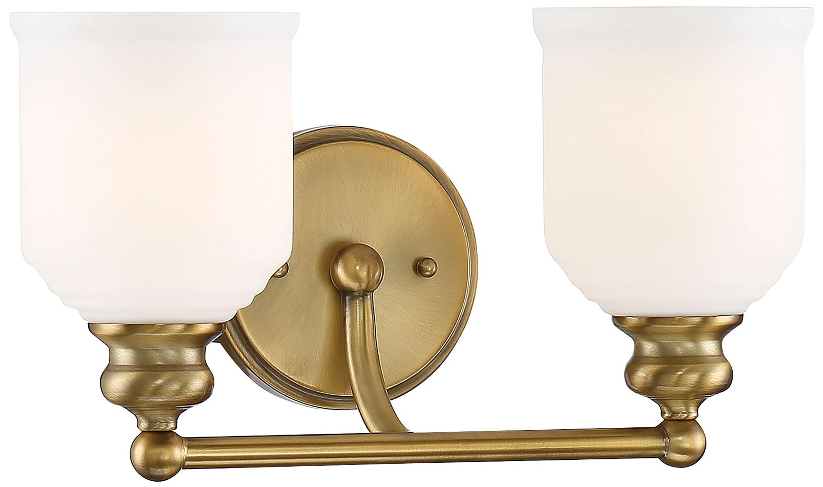 Image 3 Melrose 2-Light Bathroom Vanity Light in Warm Brass more views