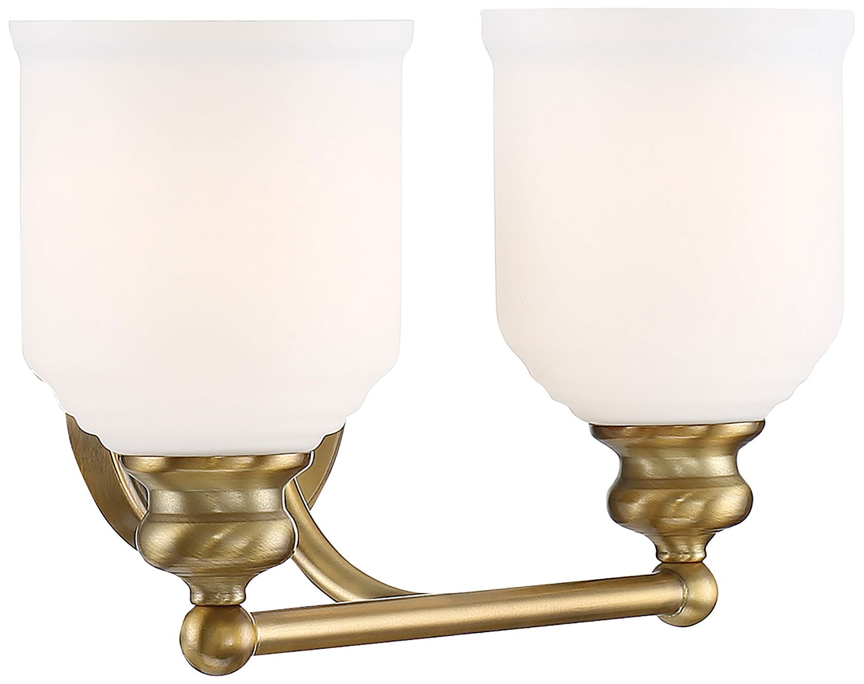 Image 4 Melrose 2-Light Bathroom Vanity Light in Warm Brass more views
