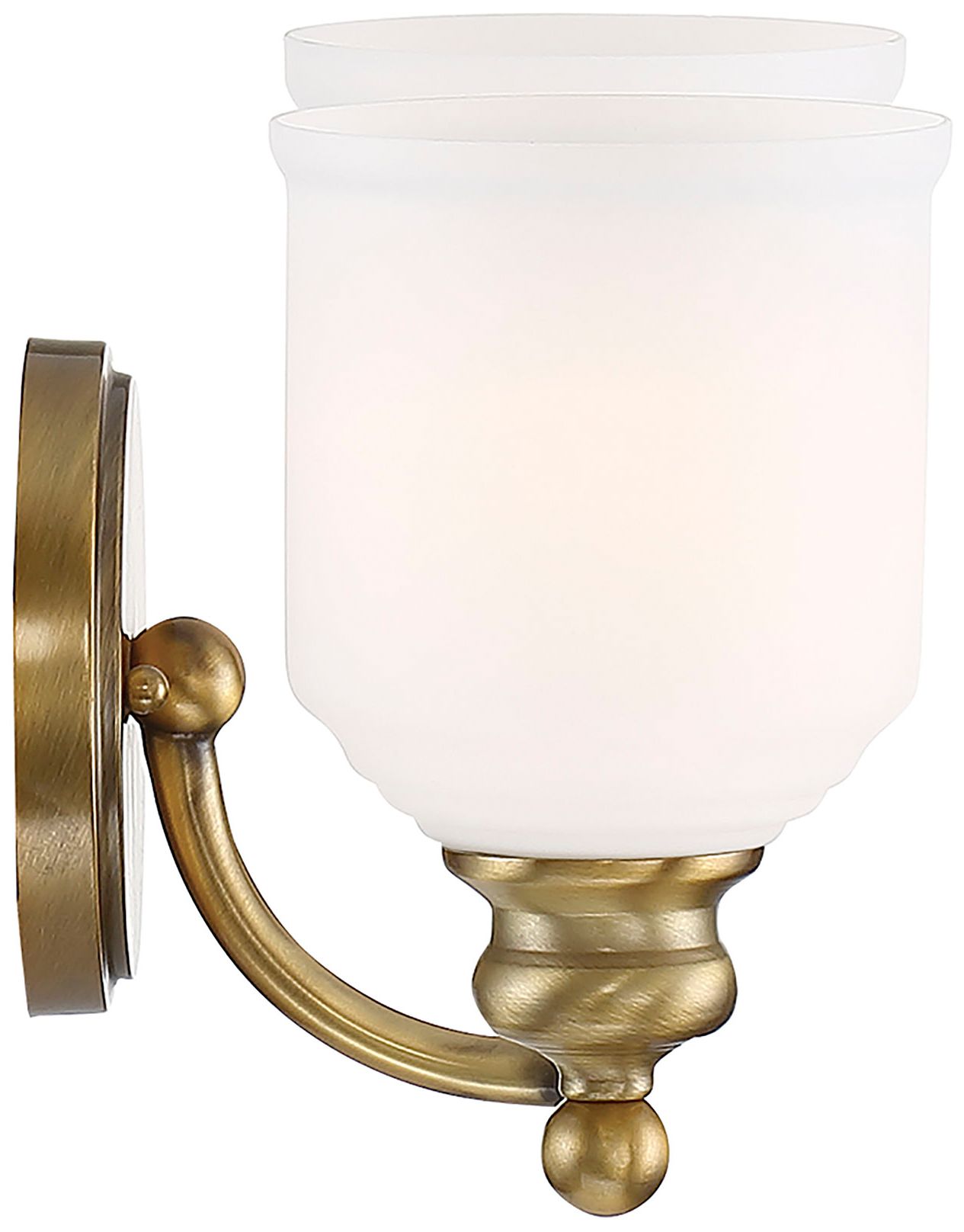 Image 5 Melrose 2-Light Bathroom Vanity Light in Warm Brass more views