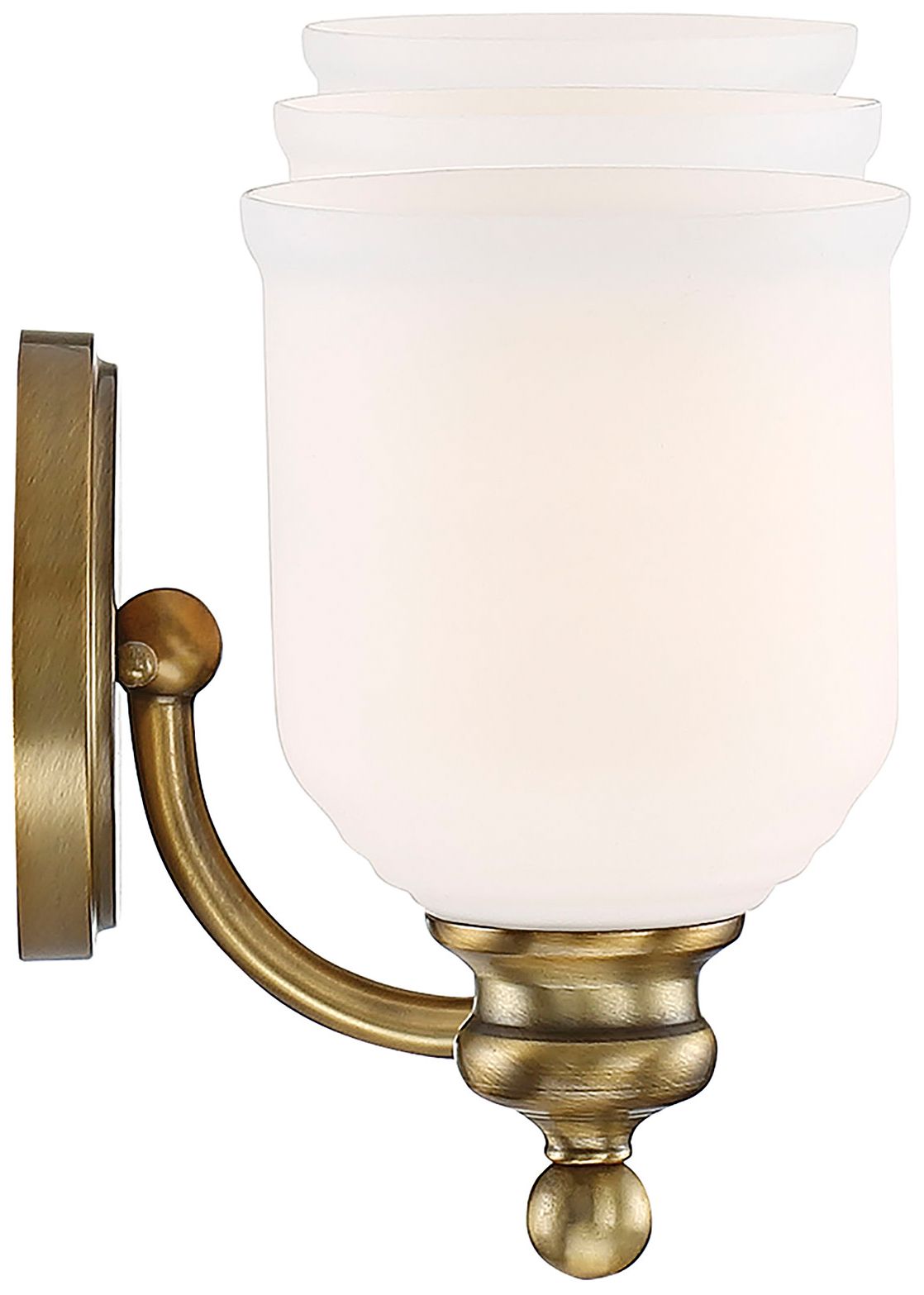 Image 3 Melrose 3-Light Bathroom Vanity Light in Warm Brass more views