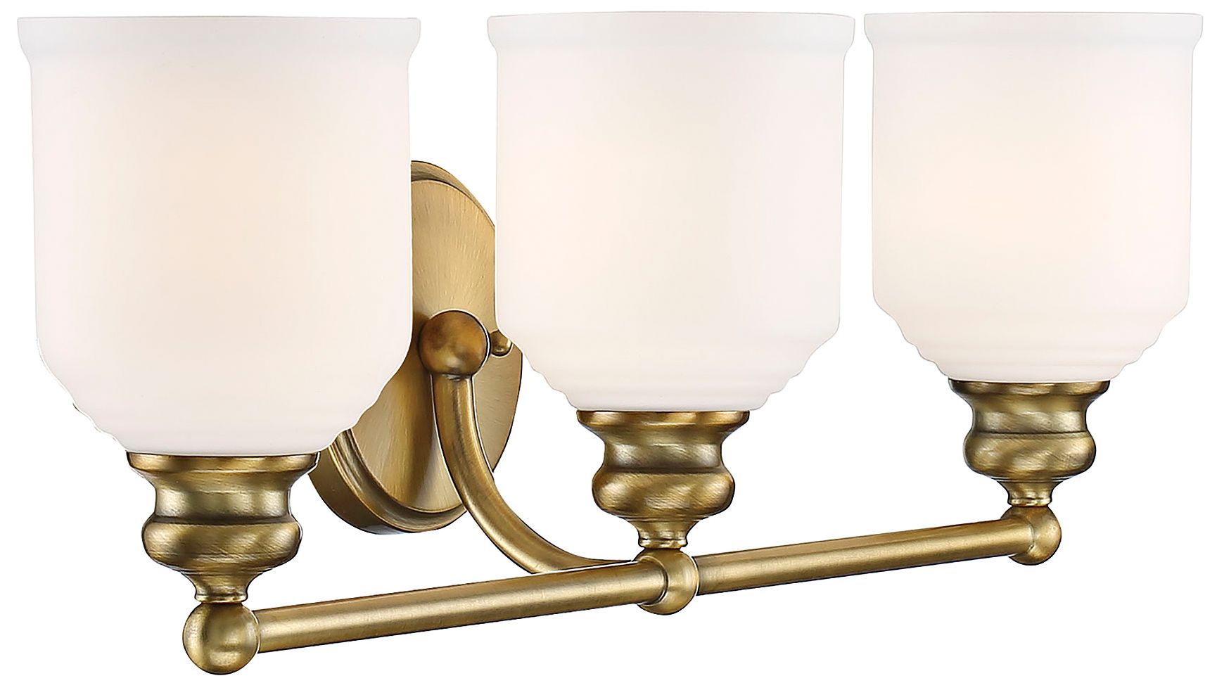 Image 4 Melrose 3-Light Bathroom Vanity Light in Warm Brass more views