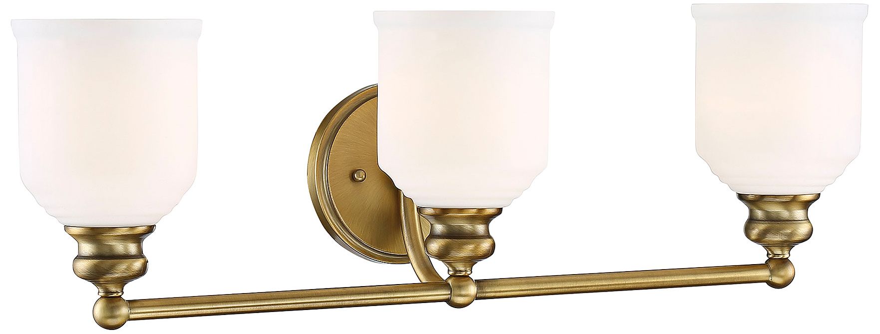 Image 5 Melrose 3-Light Bathroom Vanity Light in Warm Brass more views