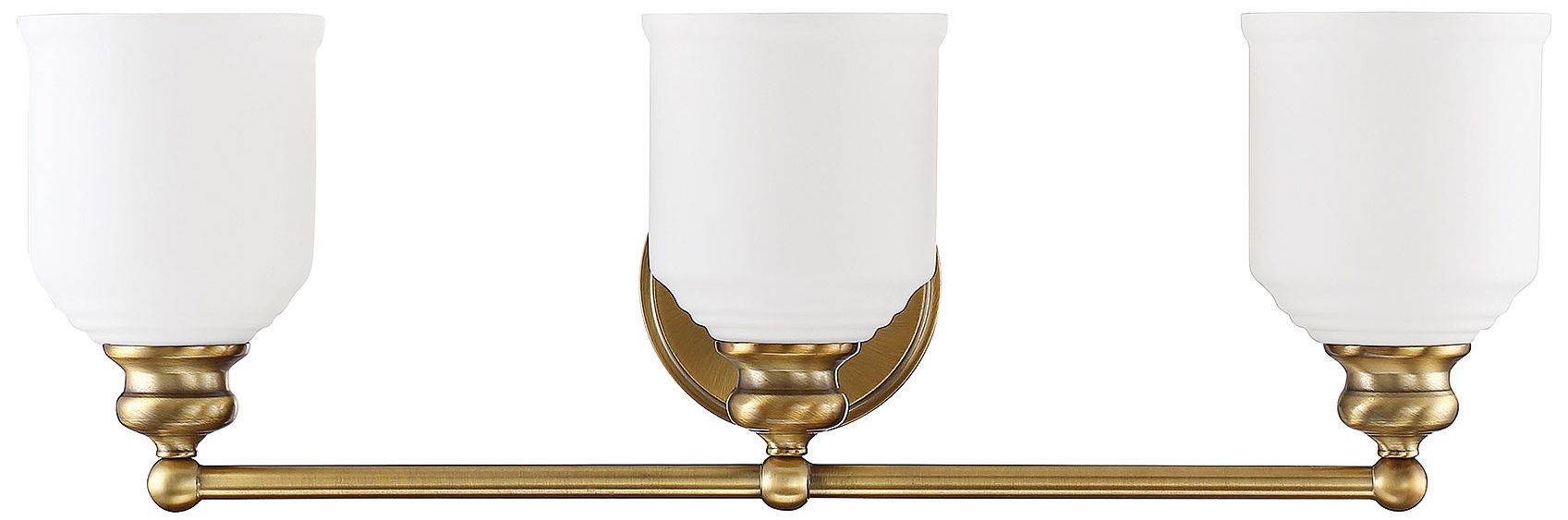 Image 6 Melrose 3-Light Bathroom Vanity Light in Warm Brass more views