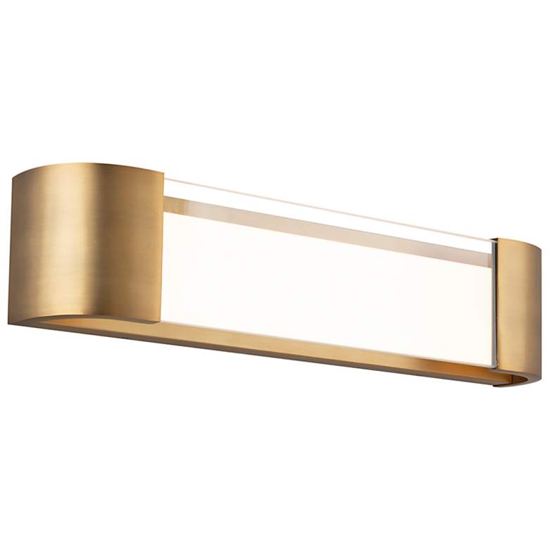 Image 1 Melrose 4"H x 22"W 1-Light Linear Bath Bar in Aged Brass