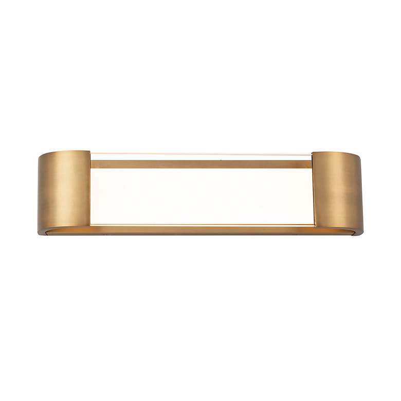 Image 2 Melrose 4"H x 22"W 1-Light Linear Bath Bar in Aged Brass more views