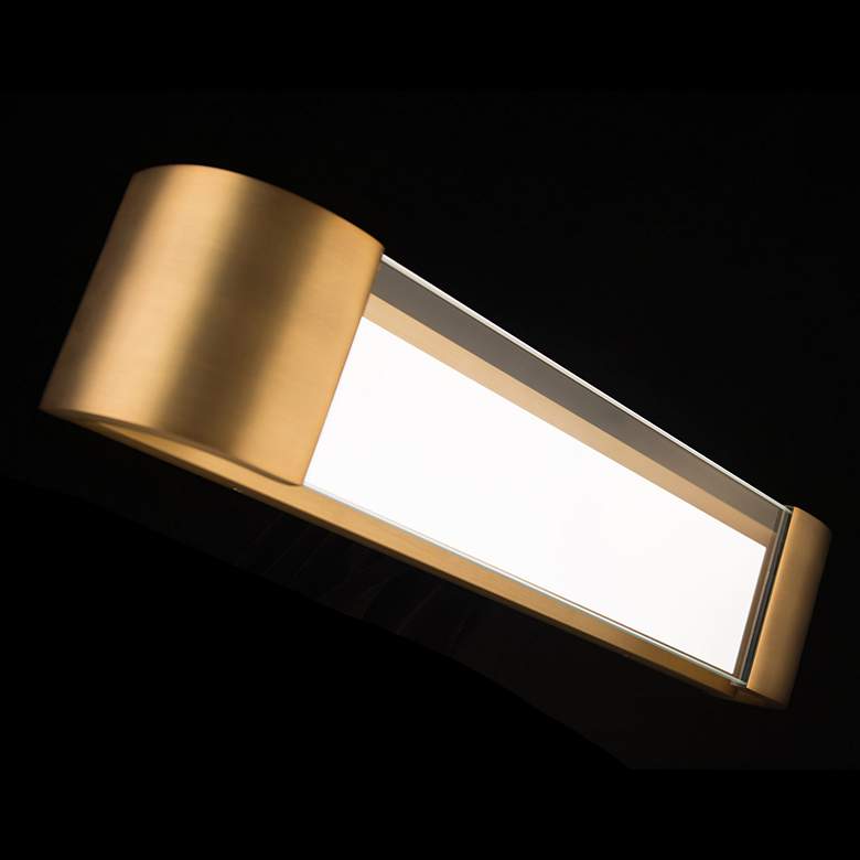 Image 3 Melrose 4"H x 22"W 1-Light Linear Bath Bar in Aged Brass more views