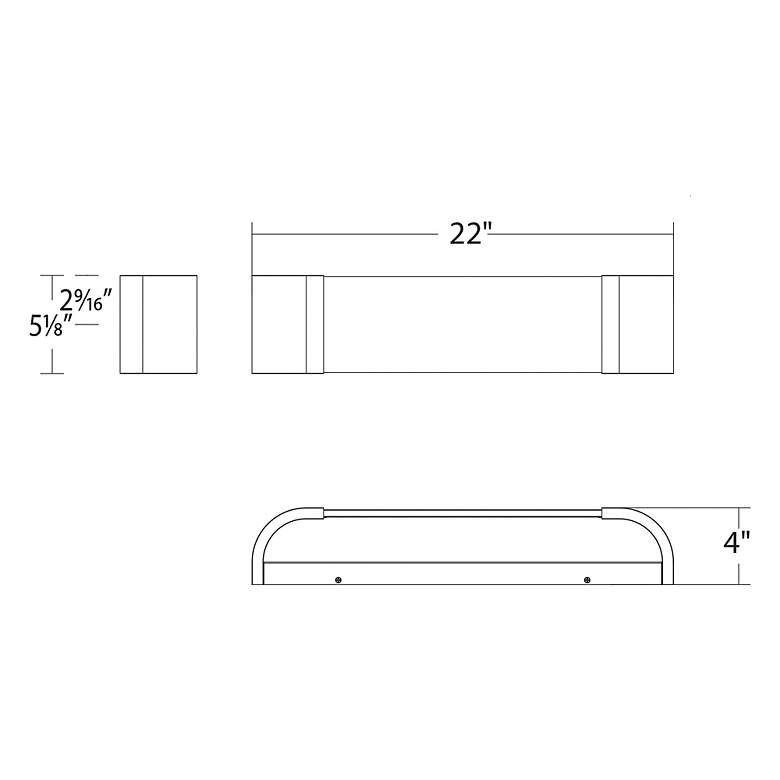 Image 4 Melrose 4"H x 22"W 1-Light Linear Bath Bar in Aged Brass more views