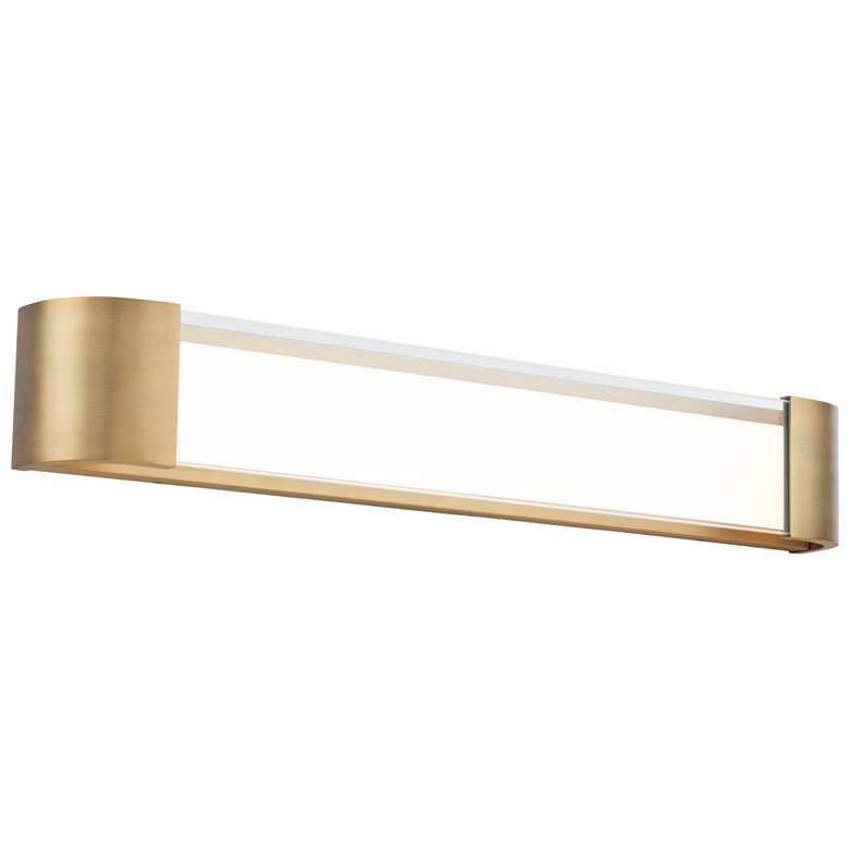 Image 1 Melrose 4 inchH x 32 inchW 1-Light Linear Bath Bar in Aged Brass
