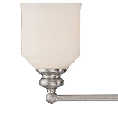 Image 2 Melrose 4-Light Bathroom Vanity Light in Satin Nickel more views