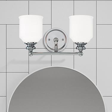 Melrose 7 3/4" High Polished Chrome 2-Light Wall Sconce