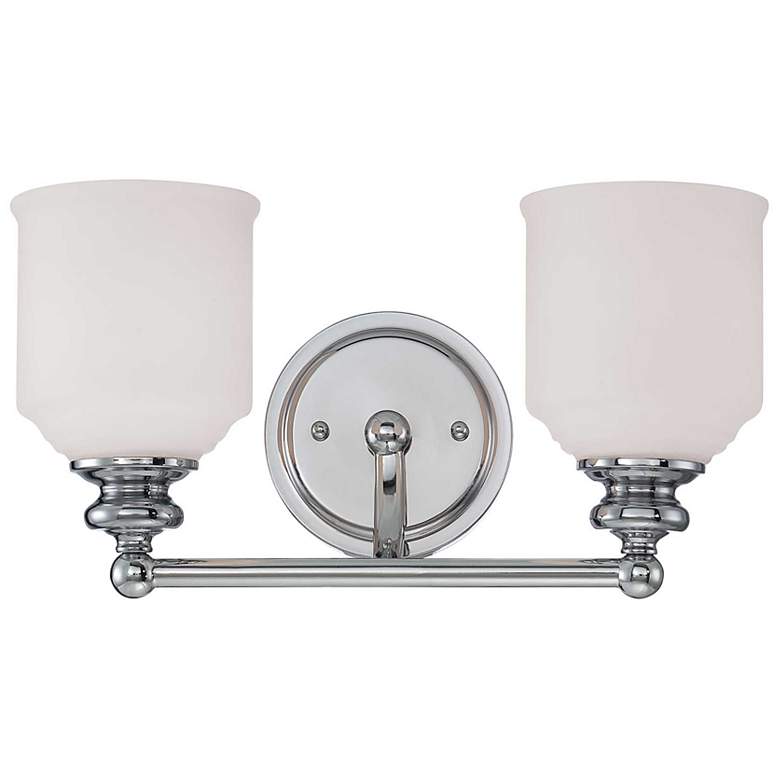 Image 2 Melrose 7 3/4" High Polished Chrome 2-Light Wall Sconce