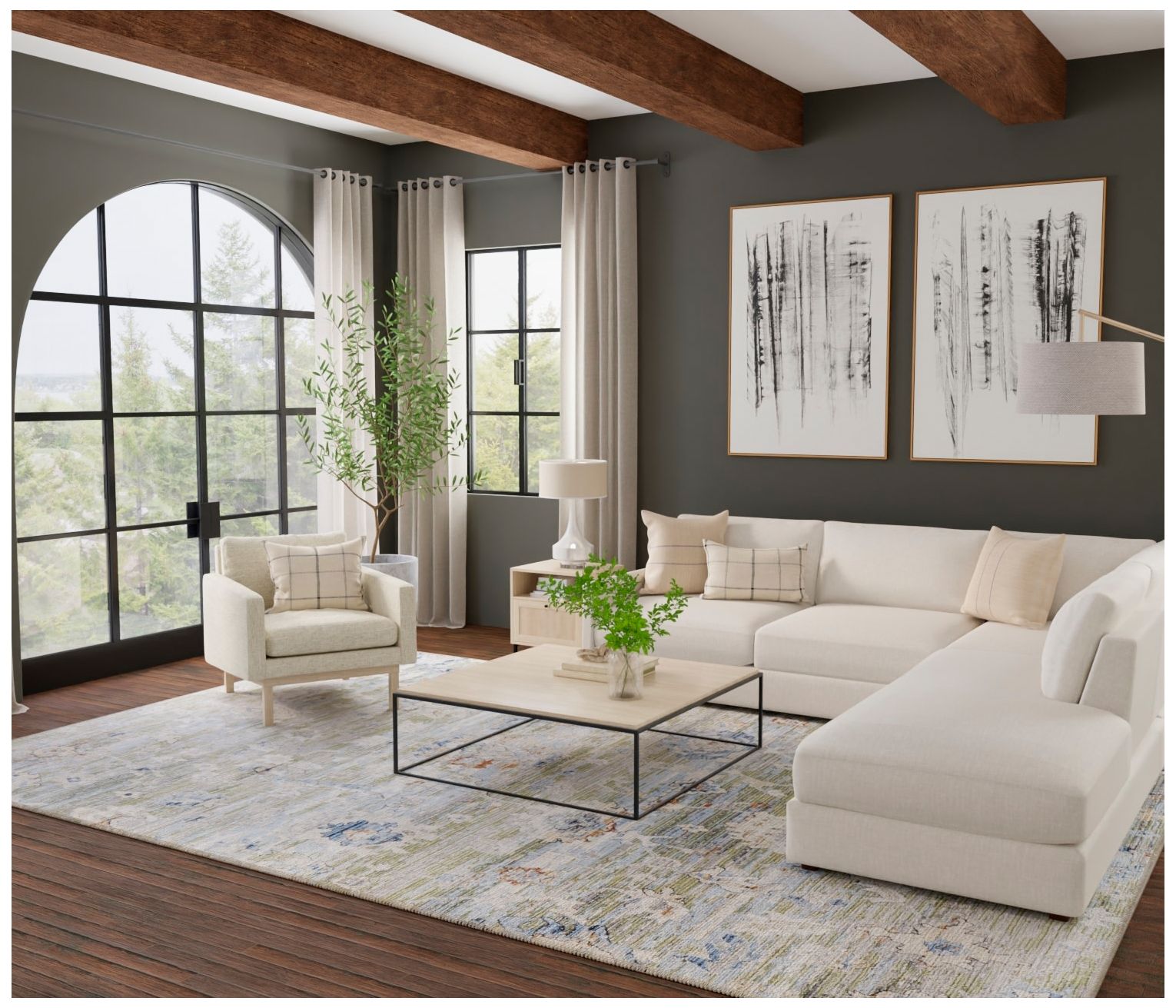 Image 2 Melrose Floral & Botanical Indoor Green Area Rug 39P3F 7'-10" x 10'-3" more views