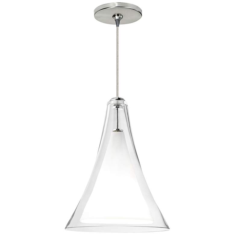 Image 1 Melrose II 7 1/4 inchW Satin Nickel LED Freejack Mini Pendant