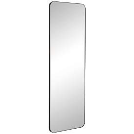 Image5 of Melrose Matte Black 24" x 68" Rectangular Wall/Floor Mirror more views