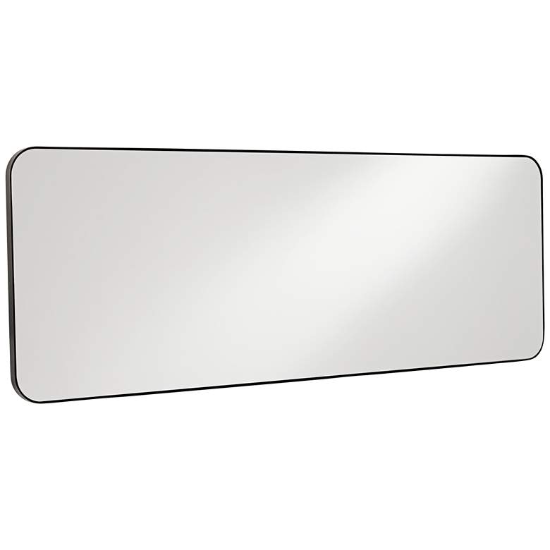 Image 6 Melrose Matte Black 24" x 68" Rectangular Wall/Floor Mirror more views
