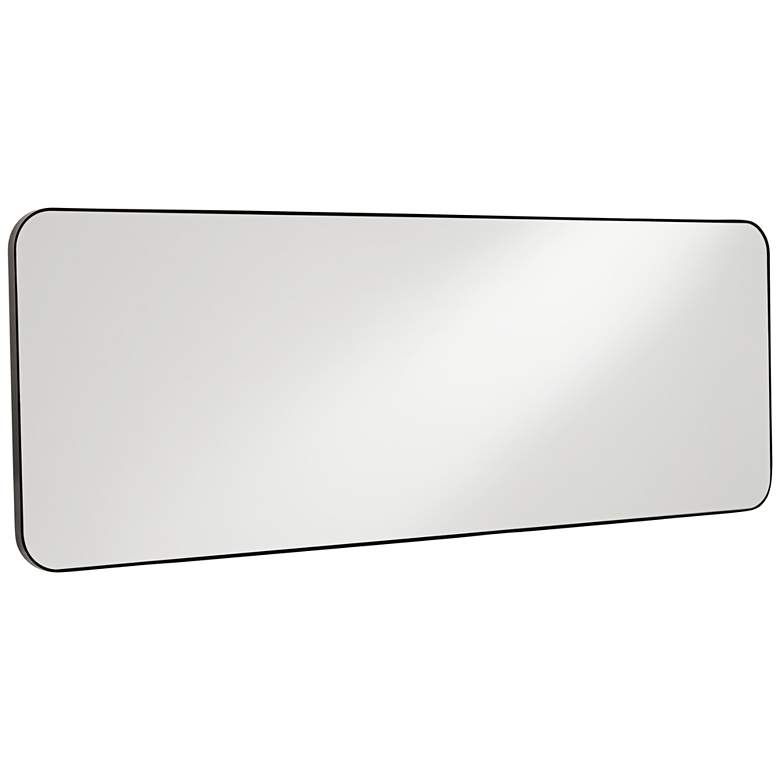 Image 6 Melrose Matte Black 24 inch x 68 inch Rectangular Wall/Floor Mirror more views