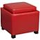 Melrose Recast Red Leather Ottoman