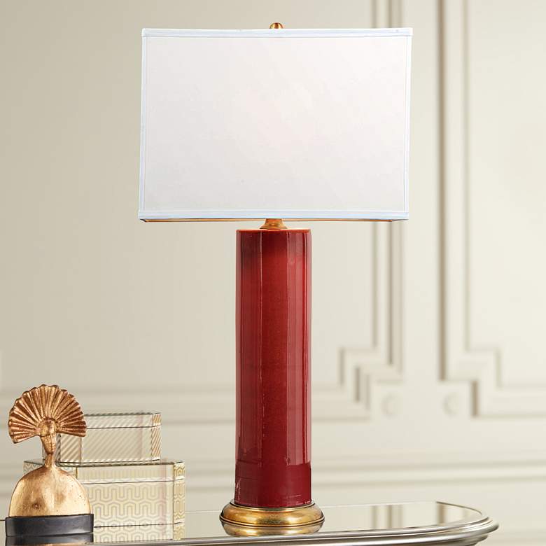 Image 1 Melrose Ruby Porcelain Table Lamp