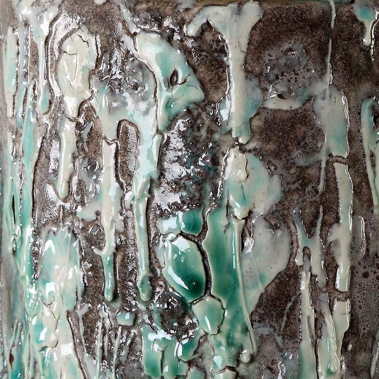 Image 7 Meltdown 28 1/2" Teal and Ivory Ceramic Table Lamp more views