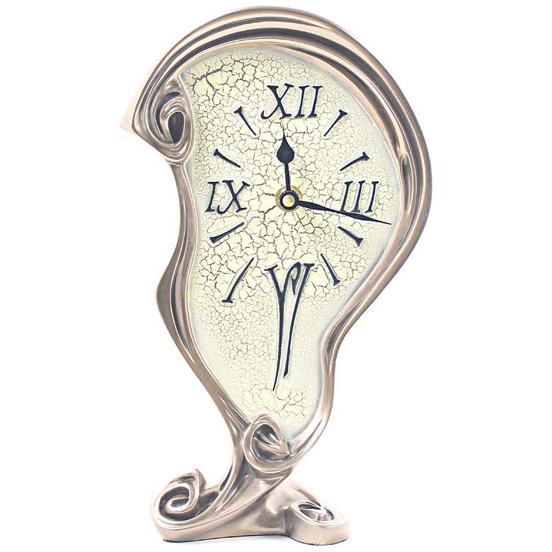 Image 1 Melting 14 inch High Art Nouveau Bronze Finish Tabletop Clock
