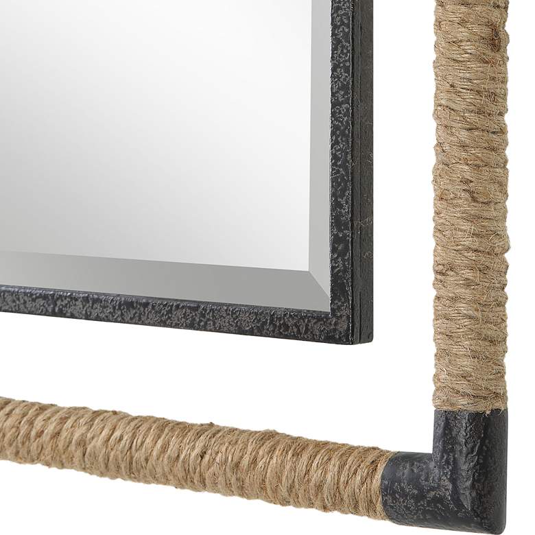 Image 4 Melville Rust Black Iron Natural Rope 28 inch x 38 inch Wall Mirror more views