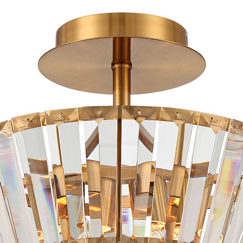 Image 3 Melwick 12 inch Wide Soft Gold Crystal 3-Light Ceiling Light more views