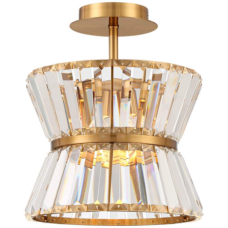 Image 4 Melwick 12 inch Wide Soft Gold Crystal 3-Light Ceiling Light more views