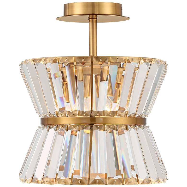 Image 5 Melwick 12 inch Wide Soft Gold Crystal 3-Light Ceiling Light more views