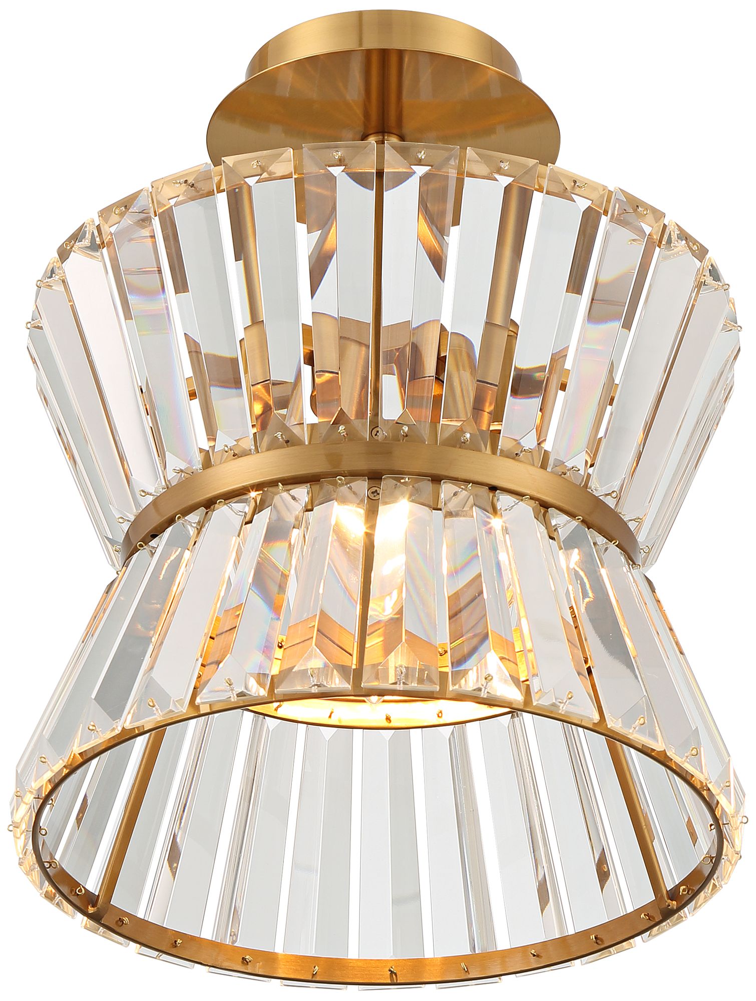 Melwick 12" Wide Soft Gold Crystal 3Light Ceiling Light 299P1 Lamps Plus