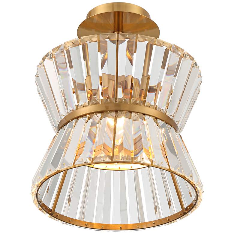 Image 6 Melwick 12 inch Wide Soft Gold Crystal 3-Light Ceiling Light more views