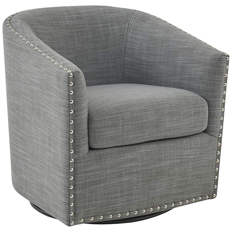 Image 2 Memo Gray Fabric Swivel Lounge Chair