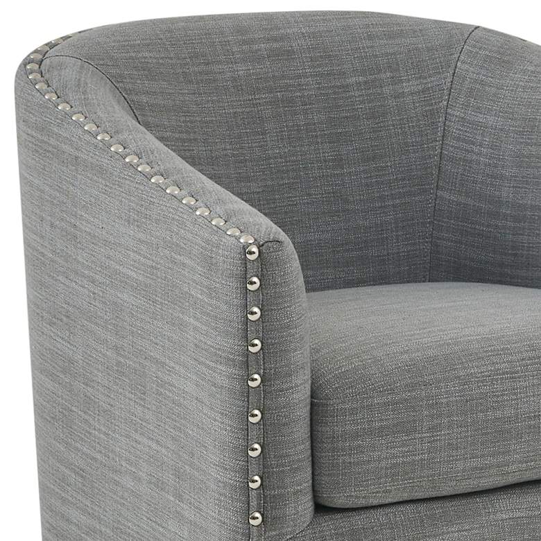 Image 3 Memo Gray Fabric Swivel Lounge Chair more views