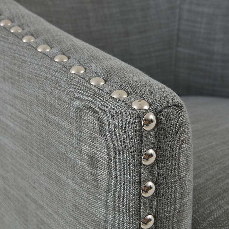 Memo Gray Fabric Swivel Lounge Chair more views